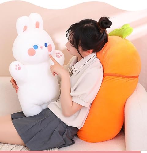Image of Reversible Soft Toys for Kids, Stuffed Animal Plush Toys for Boys & Girls - Plushie Toy (Orange Strawberry Bunny)