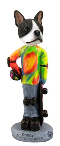 Boston Terrier Skateboarder Doogie Collectable Figurine