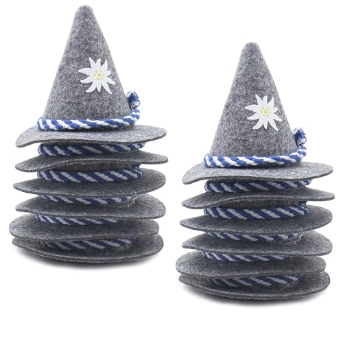 WANYIG 12 Stück Oktoberfest Deko Seppelhut Klein Filzhut Mini...