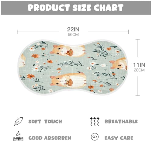 Doodle Cute Hamster Burp Cloths Unisex Cotton Burp Cloths Absorbent and Non-Seeping Suitable for Babies, Toddlers, Newborns4