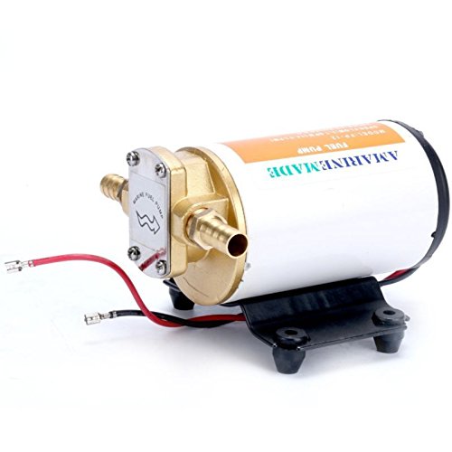 Amarine Made 12v Scavenge Impellor Pump- for Diesel Fuel Scavenge Oil Transfer - White Shell