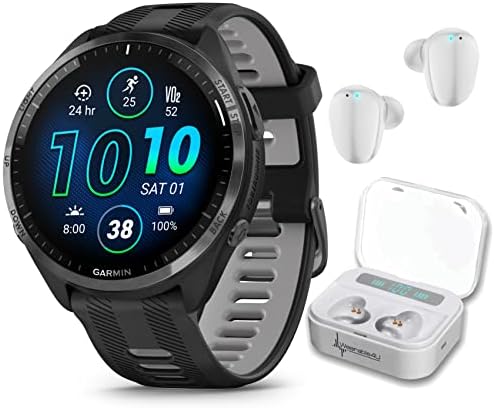 Garmin Forerunner 965 Premium - Reloj inteligente con GPS para correr y triatlón de 1.850 in con pantalla táctil AMOLED, bisel de titanio DLC gris