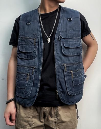 Men's Lightweight Utility Fishing Vest V Neck Safari Photographer Vests2