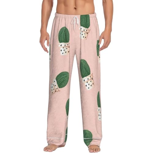 Pantalon de pyjama léger homme avec cordon ajustement souple et motif cactus
