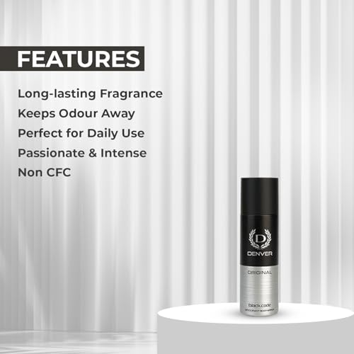 Image of Denver Black Code Nano Deodorant Spray for Men 50ml (Pack of 4)
