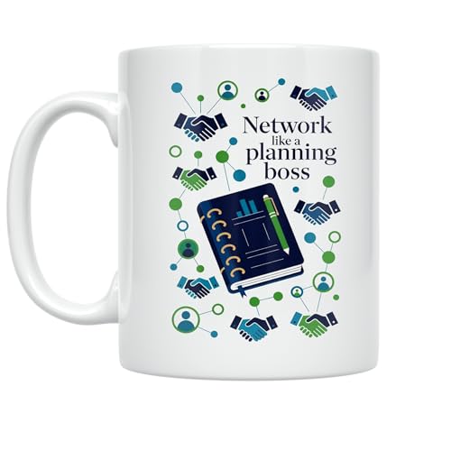 Networking Event Organizer Coffee Mug - Network Like A Planning Boss - 11 oz White Ceramic - Professional Design