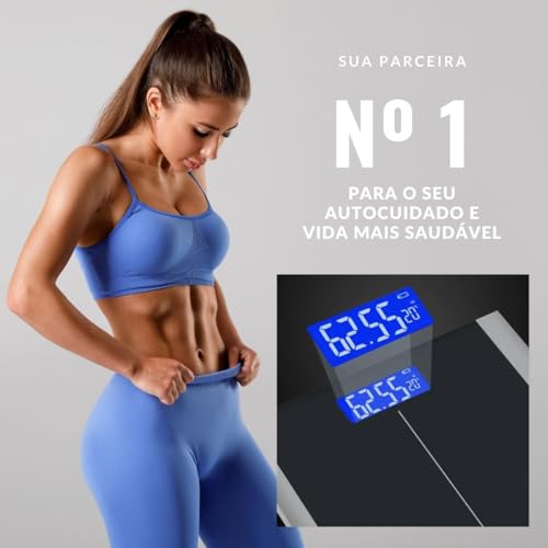 Balança Digital Corporal 180kg Tela LCD banheiro academia closet