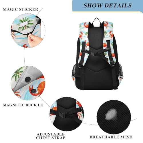 ALAZA Crab Coconut Tree Pattern Laptop Backpack Purse for Women Men School Bag 17 Inch Bookbag Student Boys Girls Travel Casual Daypack3
