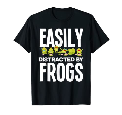 Fácilmente distraído por ranas divertidas ranas Camiseta