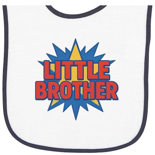 inktastic Little Brother Superhero Baby Terry Cloth Bib