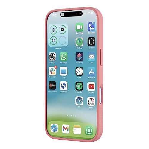 Image of TEKNE Silicone Back Case Cover Compatible with MagSafe for iPhone 17 | Soft-Touch Grip with Microfiber Lining | Raised Camera & Screen Protection | Slim Fit Case (Pink)