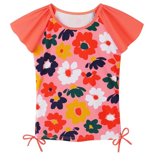 Image of Girls Rash Guard 2 Pieces Bathing Suit UPF50+ Swimsuit with Swimming Skirt Swimwear 2-14Y