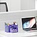 EasyPAG Mesh Pen Holder Desk Organizer with Drawer Stationery Supplies Organizer for Dorm School 9 Compartments Workspace Desk Accessories Organization for Office, Purple