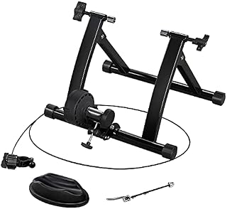 Yaheetech Turbo Trainer Magnetic Bike Trainer Indoor Foldable Bicycle Exercise Training Stand with Variable Speed Levels & Wire-Control for Mountain & Road Bikes