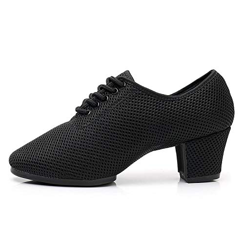 YKXLM Women's Mesh Jazz Modern Split-Sole Dance Shoes for Ballroom,Model LPWY1122