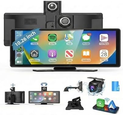 10.26" Wireless Apple CarPlay Screen for Car & Android Auto Scree...