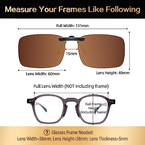 Image of Goiteia Polarized Flip up Clip on Sunglasses over Prescription Glasses for Men Women-Upgraded No Blue Glare