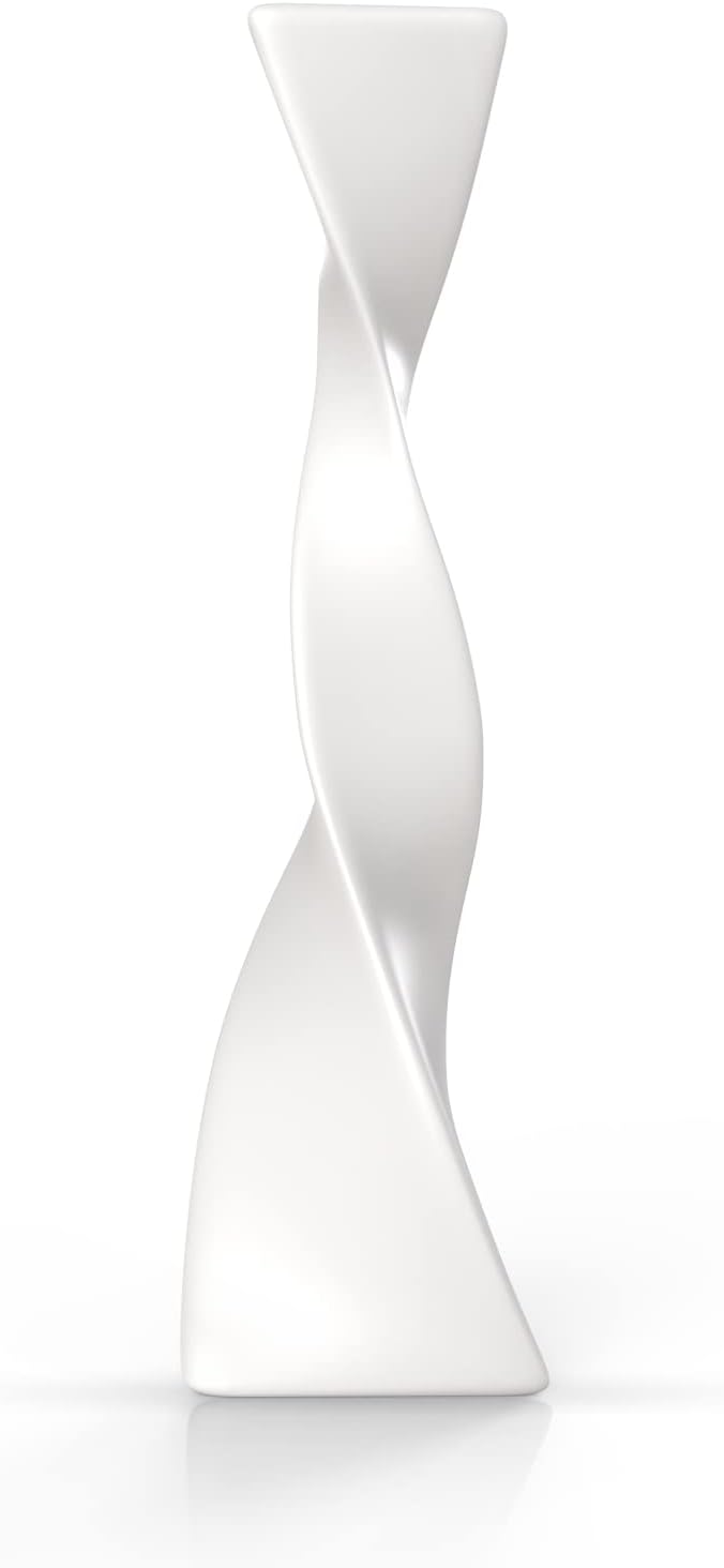 White Ceramic Vase, 15.94 Inch Decorative Tall Slender Vase, Modern Flower Vase for Centerpiece, Shelf, Table, Living Room, Home Decor, Minimalist Twisted Creative Vase