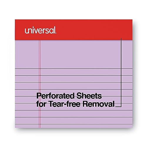 Bloc-notes perforé universel coloré Unv35854 avec feuilles détachables de couleur