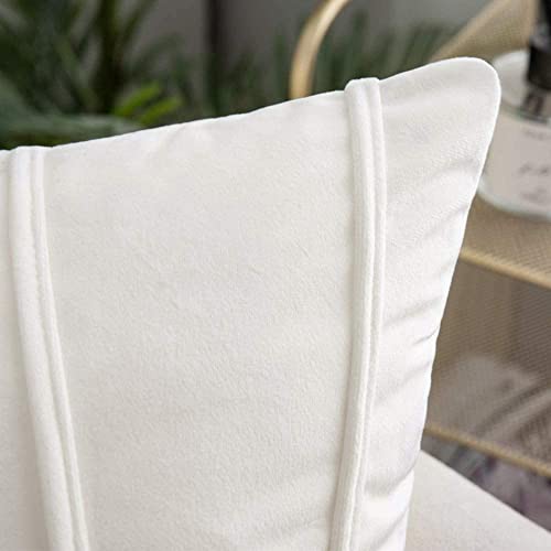 Image of Khooti Velvet Striped Cushion Cover Pack of 1-22 inch x 22 inch / 56 x 56 cm | Pure White | Soft Pillow Covers Cushion Case for Sofa Bedroom Livingroom Chair Car, Cushion Cover with Zig Zag Pattern