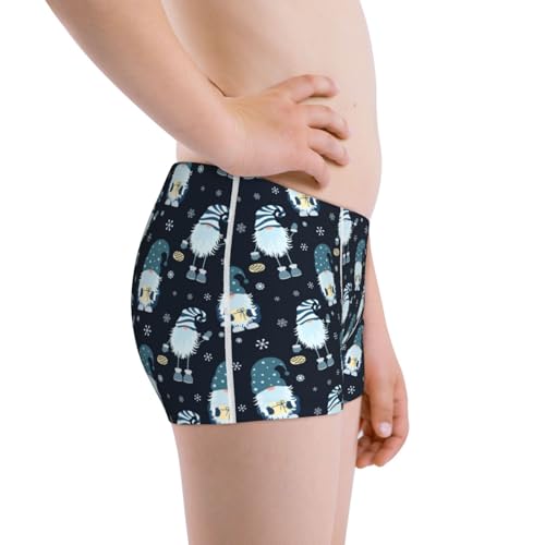 Boys' Cotton Boxer Brief Soft Underwear-Christmas Gnome Blue2