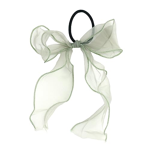 [LUPIS]ヘアゴム ヘアアクセサリー リボン オーガンジー シアー レース ボリューム 透け感 韓国っぽ 儚げ 大人ガーリー/グリーンのサムネイル