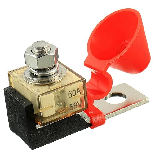 HUAREW 60 AMP MRBF Terminal Block Fuse Holder Single Stud 5/16 (M8) Compact Rated Battery Fuse 60A