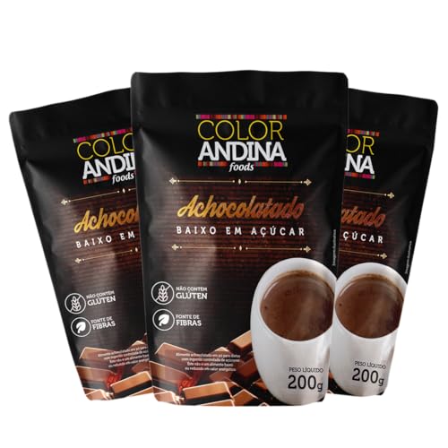 Achocolatado Diet Baixo em A&ccedil;&uacute;car 200g | Vegano | Cacau 100% Puro - 3 unidades