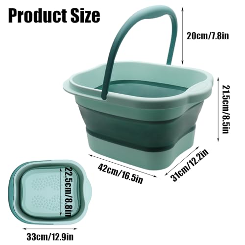 Bañera para pies plegable de 15L con 8 rodillos de masaje 2