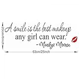 Wandtattoo / Wandaufkleber, Motiv Marilyn Monroe, Vinyl, Smiley, Schwarz