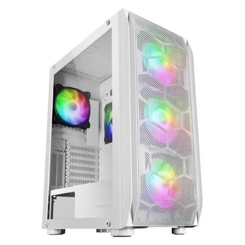 Mars Gaming MC-KX Blanc, Premium E-ATX Gaming Tour, Freezer CPU System, 5 Ventilateurs ARGB Ultra-Silencieux, Contrôleur ARGB et Contrôleur RF, Façade Mesh