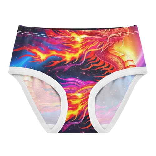 Colorful Dragon Galaxy Cute Panties Girl Girls Underwear Toddlers Cotton Pattern Underpants Briefs 2t