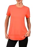 Ce tee shirt sport femme est confectionné dans une matière fonctionnelle douce, légère et à séchage rapide, vous permettant de rester agréablement au sec et à l'aise tout au long de votre séance d'entraînement