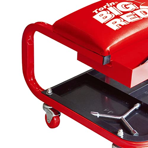 Waeyz Rolling Creeper Garage Shop Seat, Rolling Garage Stool, Padded Mechanic Seat, 4 Rubber Swivel Casters, With Tool Tray Storage #TOP1