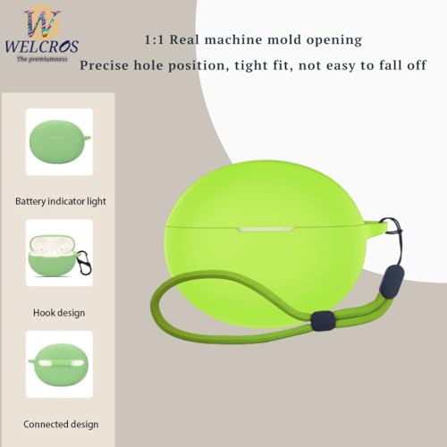 Image of WELCROS Soft Silicone Protective Case Cover for OnePlus Buds 4 (Lanyard Matcha)