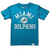 Wes and Willy NFL Kids Short Sleeve Organic Cotton Tee Shirt, Miami Dolphins, Dolphin, 5