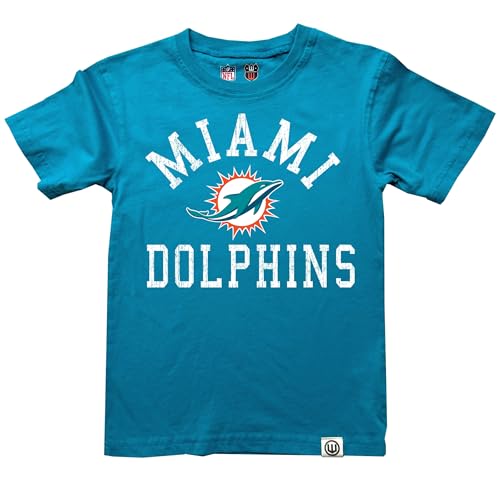 Wes and Willy NFL Kids Short Sleeve Organic Cotton Tee Shirt Miami Dolphins Dolphin 6