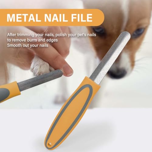 JUGUTA Premium-Nagel-Schleifstein Für Haustiere: Edelstahl-Krallenfeile, Für Eine Glatte Nagelkontur, Universell Für Katzen Und Hund(Orange)