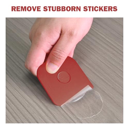 Image of Pan Scraper, 10 Pcs Pot Scraper Plastic, Pot Scraper Non Scratch for Cast Iron, Pot and Pan Cleaning, Sturdy Scraper Kitchen Tool, Red