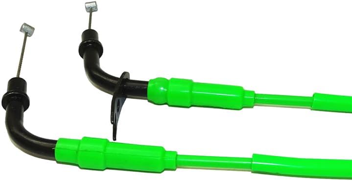 Motorbike 2pcs Throttle Cable Steel Wire Replace Part For Kawasaki Z1000 2010 2011 2012 2013 (Green)
