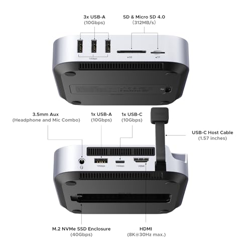 Image of UGREEN Mac mini M4 Dock with 40Gbps NVMe SSD Enclosure Built-in Cooling Fan