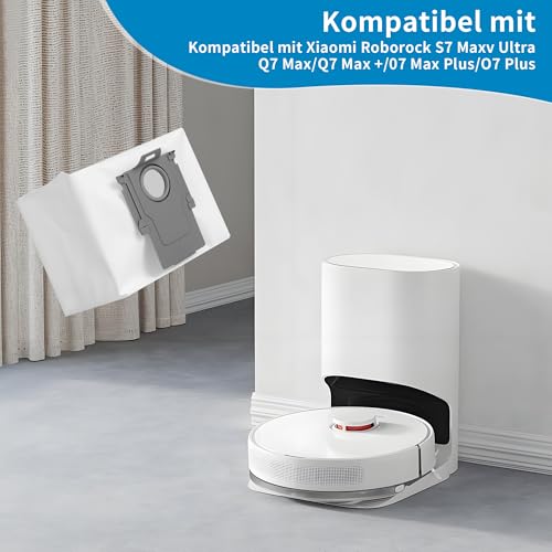 14 Stück Staubbeutel für Roborock S8+/ S8 Pro Ultra/S7 MaxV Ultra /S7 pro Ultra/ Q7 Max+/Q7 Max+ Plus/ Q7 Max / Q5+ Staubsauger Absaugstation,Große Kapazität Ersatzfilterbeutel