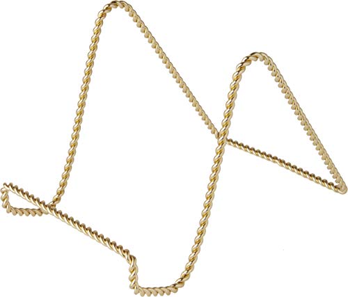 Bard's Twisted Gold-Toned Wire Easel Stand, 5.5" H X 5.5" W X 8" D #TOP30