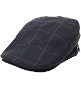 [エクサス] ハンチング ウィンドチェック柄 大きいサイズ帽子約65cm対応 サイズ調節可能 メンズ ブラック