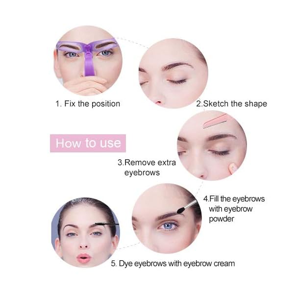 Eyebrow-Stencils-Eyebrow-Template-Eyebrow-Shaping-Kit8-Styles-Reusable-Eyebrow-Stencil-with-Handle-and-Strap-Washable Eyebrow Stencils, Eyebrow Template, Eyebrow Shaping Kit,8 Styles Reusable Eyebrow Stencil with Handle and Strap, Washable Reuseable Eyebrow Positioning Tool The Wide is 5.2 Inch, Length is 4Inch