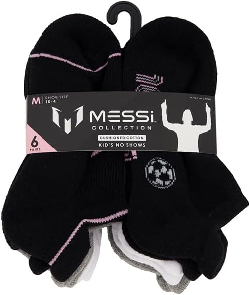 Messi Boys Lifestyle No-Show Socks, 6-Pack, Soft & Stretchy, Comfortable - Image 5
