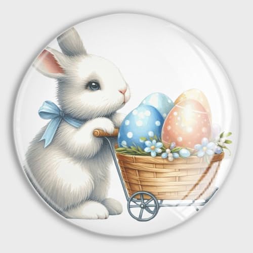 Imanes redondos para nevera, conejito de Pascua con huevos, imanes de cristal para nevera, taquilla, pizarra, pizarra, gabinetes, aula, oficina, cubículo, escuela