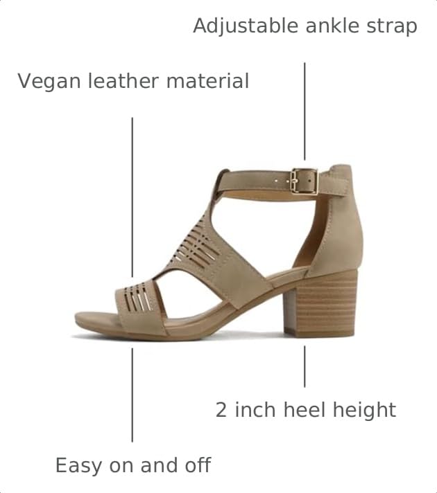 Image of Soda inchNorway inch ~ Women Open Toe Closed Back Counter Cutout Upper Low Block Heel Sandal with Adjustable Ankle Strap