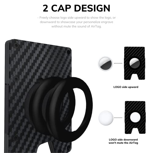 Caxgek Men's Wallet For Airtag | Carbon Fiber Airtag Money Clip | Airtag Card Holder | Minimalist Airtag Wallet | Rfid Shield [2 Caps, Without Airtag] #TOP2
