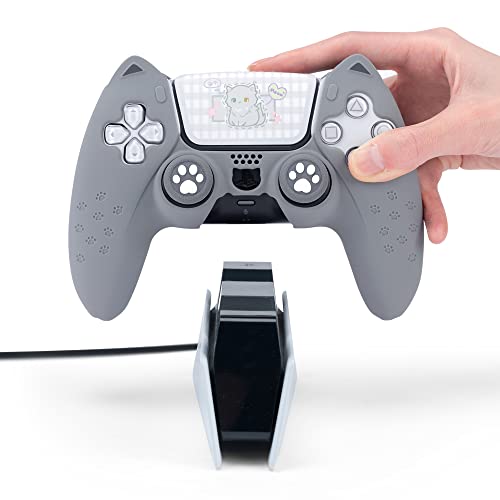 GeekShare-Cat-Paw-PS5-Controller-Skin-Anti-Slip-Silicone-Skin-Protective-Cover-Case-for-Playstation-5-DualSense-Wireless-Controller-Grey